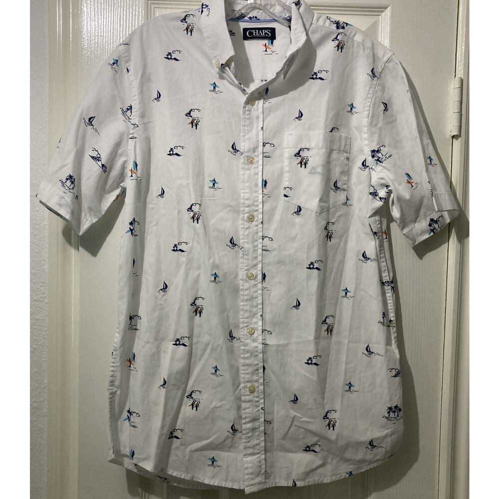 Ralph Lauren Chaps Surf Sailboat Button Down Men’s Size Small Summer Party